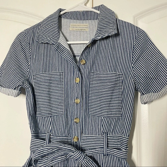 Urban Outfitters Cotton Button Down Self Tie Romper size XS - Picture 8 of 12